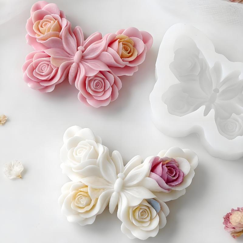 Soap Making Bar - DIY Rose Butterfly Form Silicone Mold