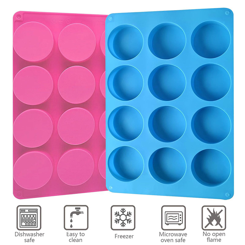 Round Silicone Molds 12-Cavity - Soap Making Bar recension och pris