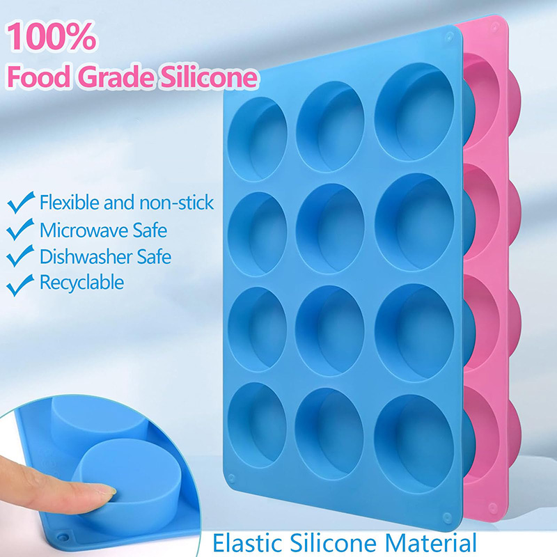 Round Silicone Molds 12-Cavity - Soap Making Bar recension och pris