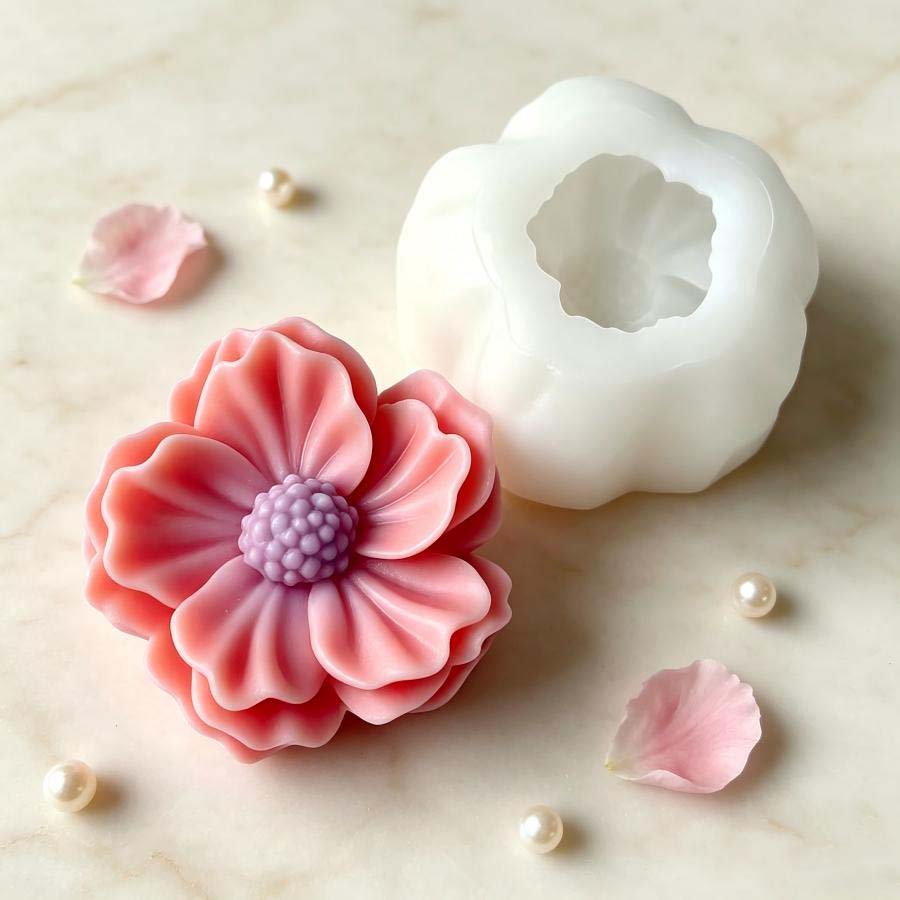 3D Camellia Flower Silicone Ca - Soap Making Lye recension och pris