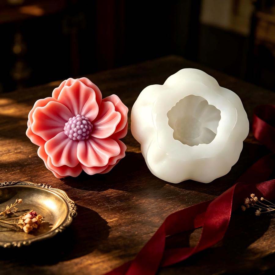3D Camellia Flower Silicone Ca - Soap Making Lye recension och pris