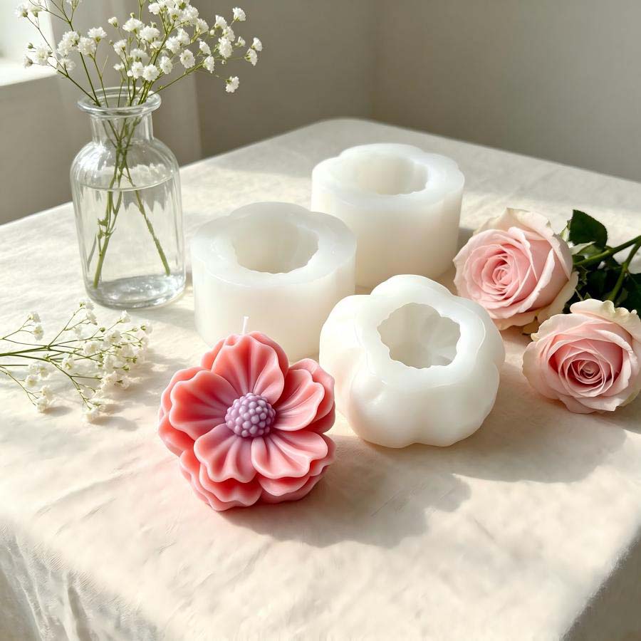 3D Camellia Flower Silicone Ca - Soap Making Lye recension och pris
