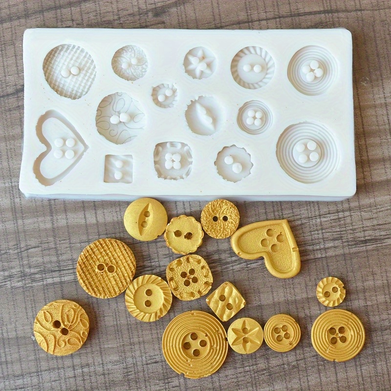 Buttons Shape Silicone Mold Si - Soap Making Bar recension och pris