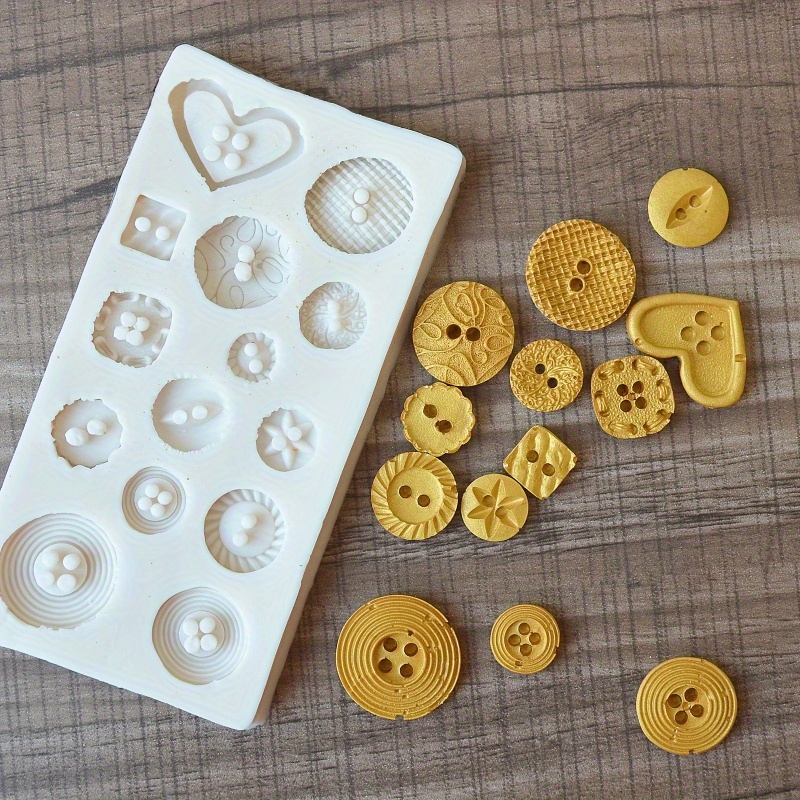 Buttons Shape Silicone Mold Si - Soap Making Bar recension och pris