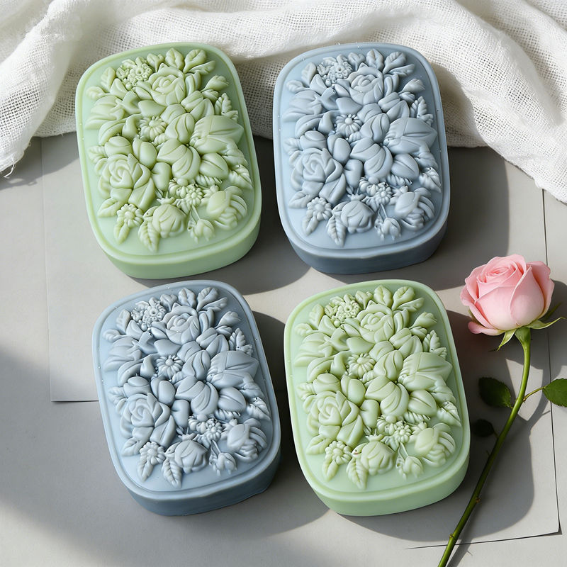 Square Floral Silicone Soap Mo - Soap Making Gifts recension och pris