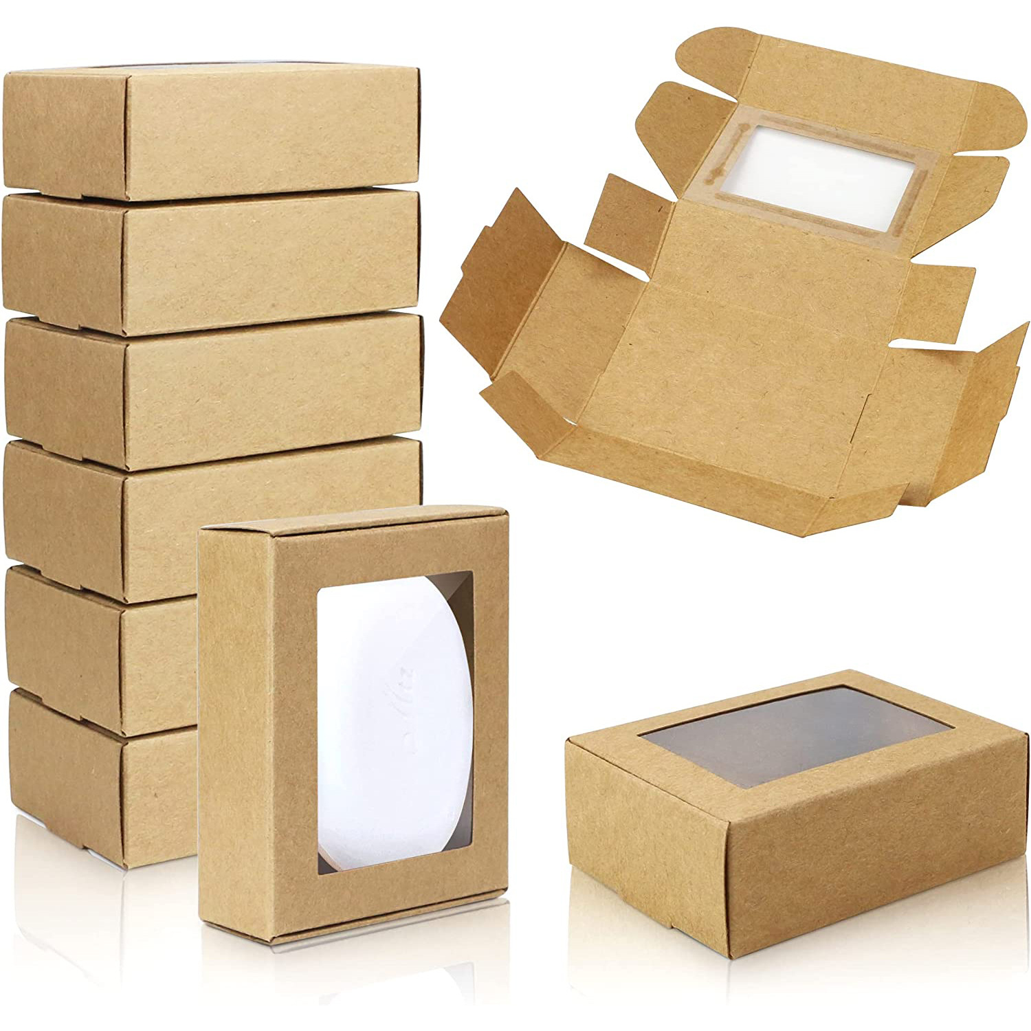 50Pcs Mini Kraft Paper Box wit - Kraft Soap Label recension och pris