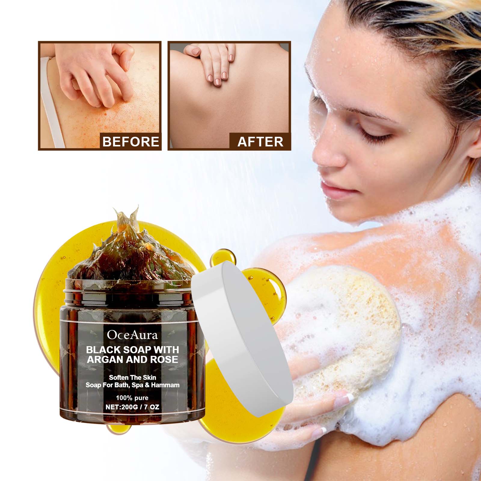 OCEAURA Black Soap With Argan  - Castor Oil Soap recension och pris