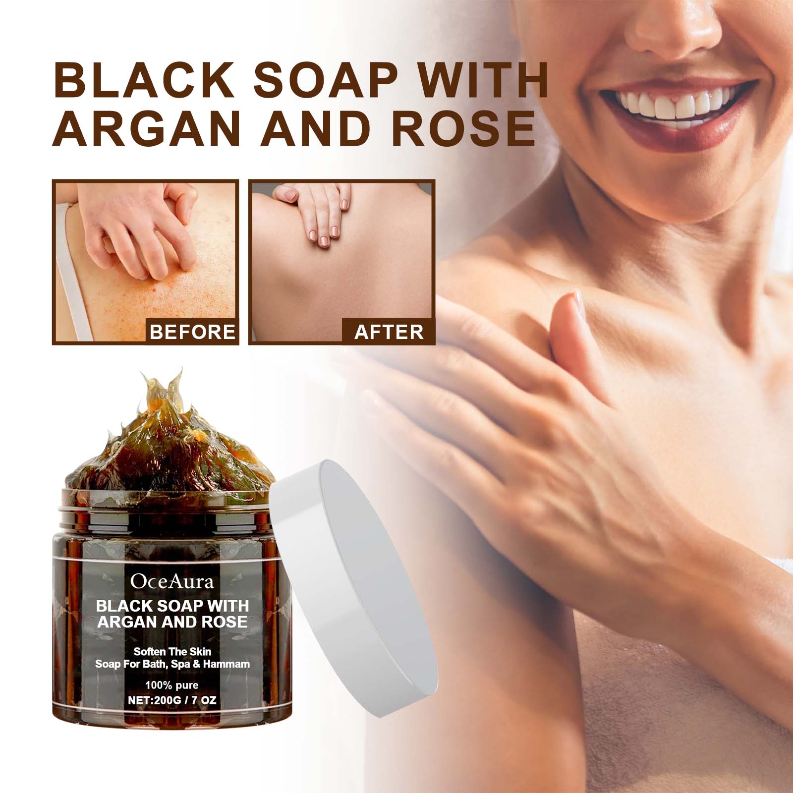 OCEAURA Black Soap With Argan  - Castor Oil Soap recension och pris