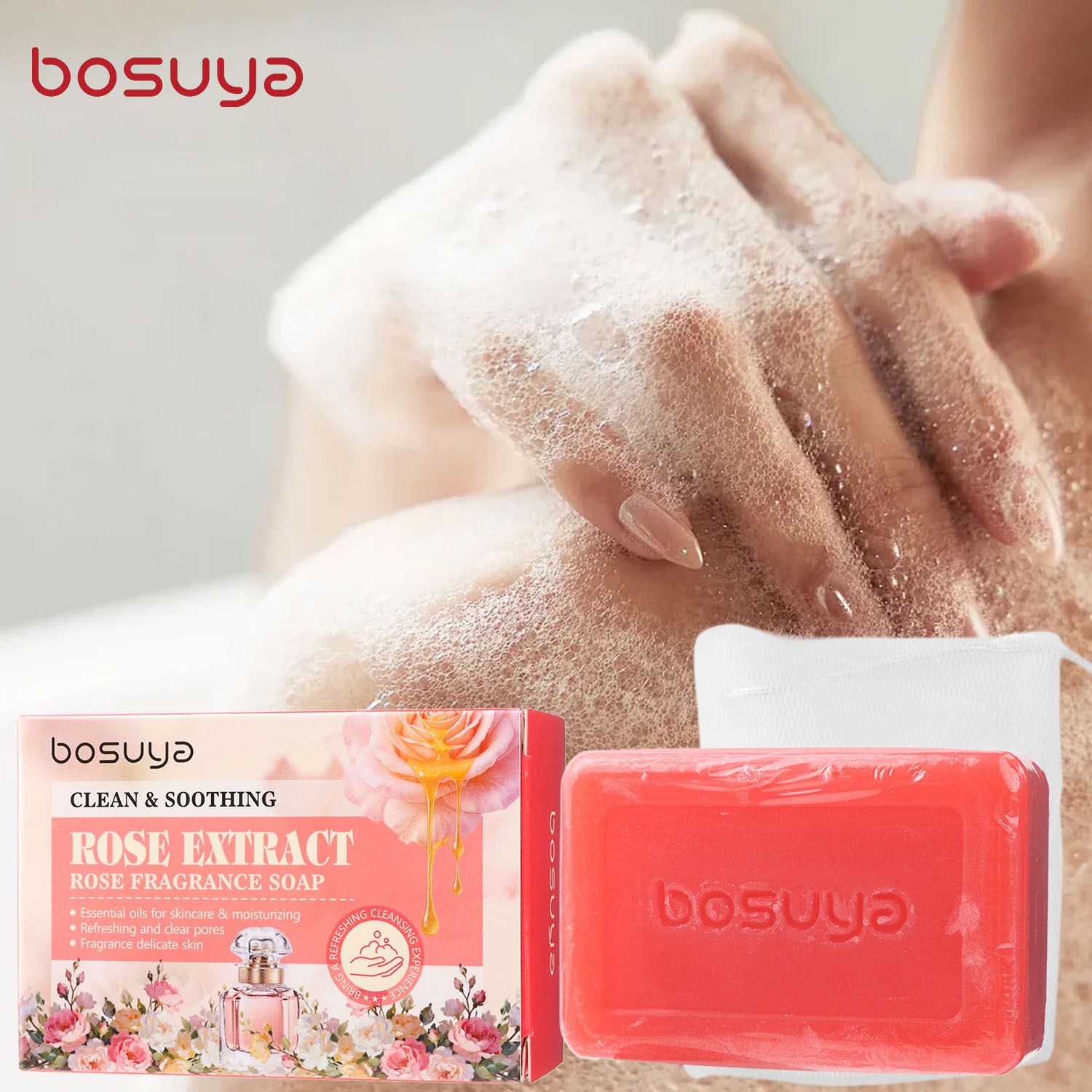 Rose soap, body and back clean - Essential Oil Soap recension och pris